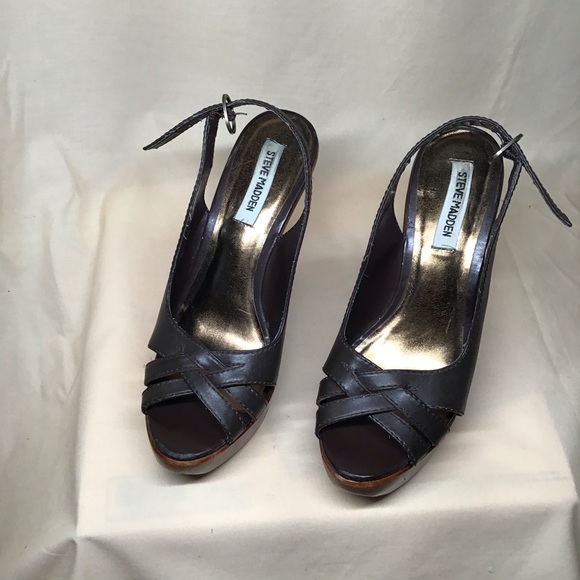 Steve Madden wood platform slingback heels size 7 - Picture 6 of 6